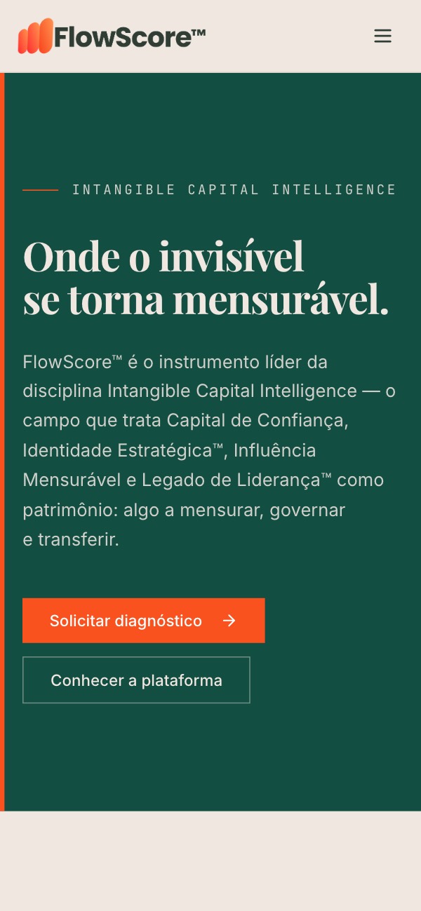 Site FlowScore no celular