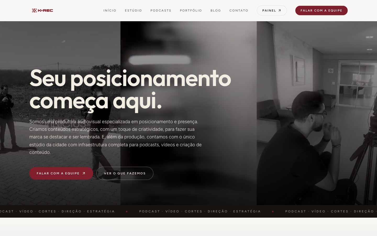 Site K-REC no computador